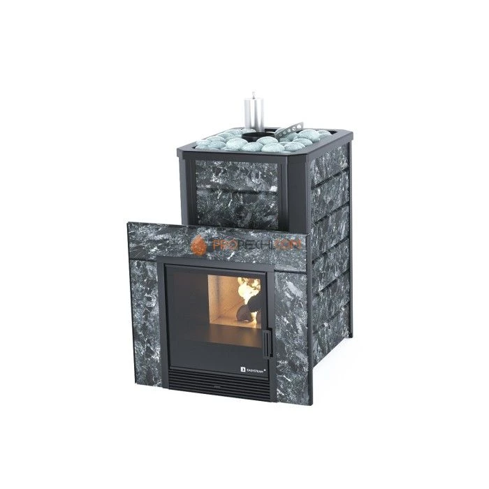 Дровяная печь для бани ИзиСтим Ялта 15 К в камне Пироксенит