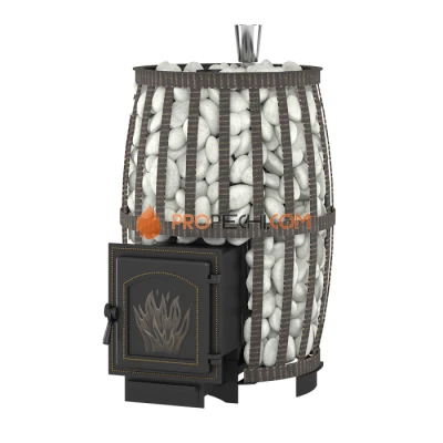 Чугунная печь для бани Везувий Легенда Русский пар Ковка 24 (271)