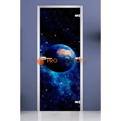Стеклянная межкомнатная дверь DoorWood с фотопечатью Space-11, 2000х600 мм