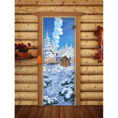 Дверь для бани DoorWood Русская Баня-05 с фотопечатью