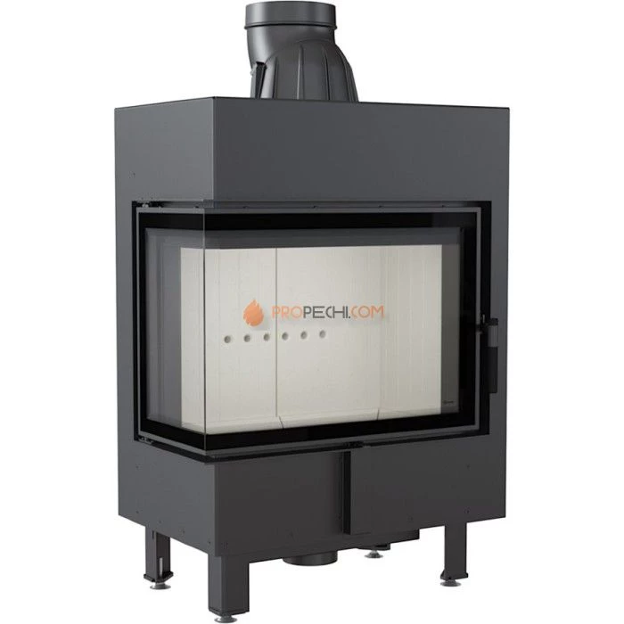 Каминная топка стальная Kratki LUCY/12/L/BS (угловое стекло слева) (12 кВт)