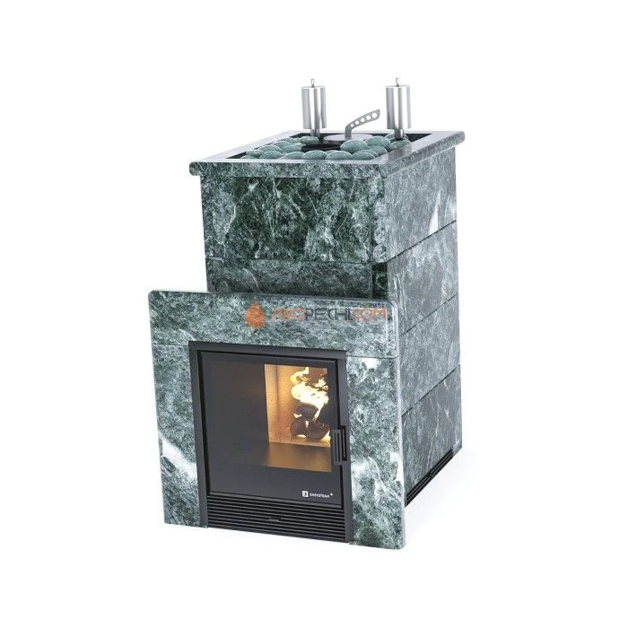 Дровяная печь для бани ИзиСтим Сочи К в камне Змеевик