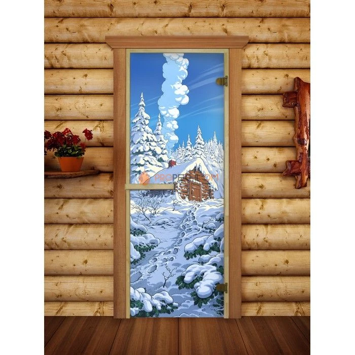 Дверь для бани DoorWood Русская Баня-05 с фотопечатью