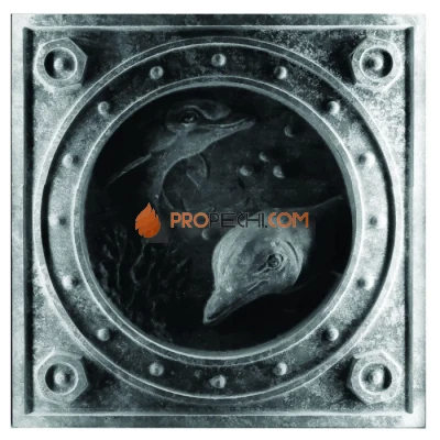 Изразец Дельфины 105 Talc