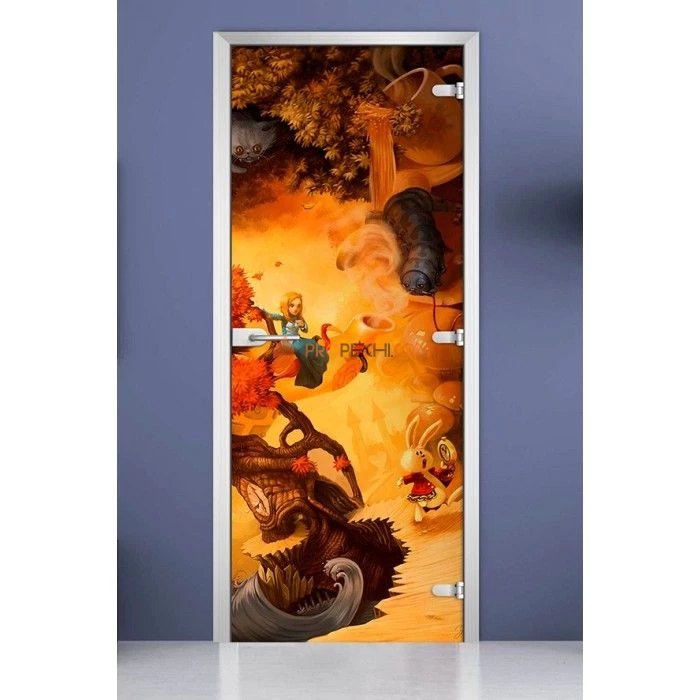 Стеклянная межкомнатная дверь DoorWood с фотопечатью Kids-08, 2000х600 мм