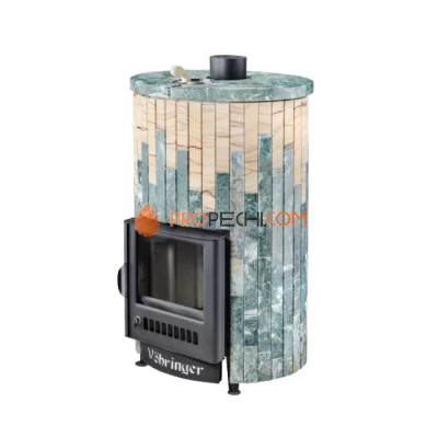 Дровяная печь для бани Ферингер Уют-18 до 18 м³ - Змеевик + Окаменевшее дерево