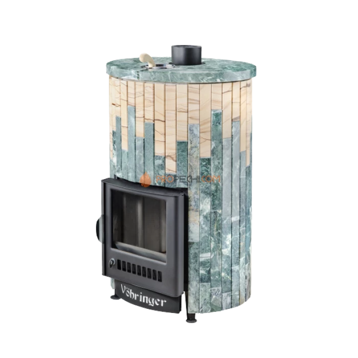 Дровяная печь для бани Ферингер Уют-18 до 18 м³ - Змеевик + Окаменевшее дерево