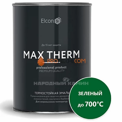 Elcon Эмаль термостойкая +700 зеленая, 0,8 кг.