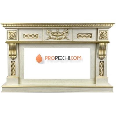 Портал Royal Flame Corsica - Слоновая кость с патиной (Ширина 1500 мм)
