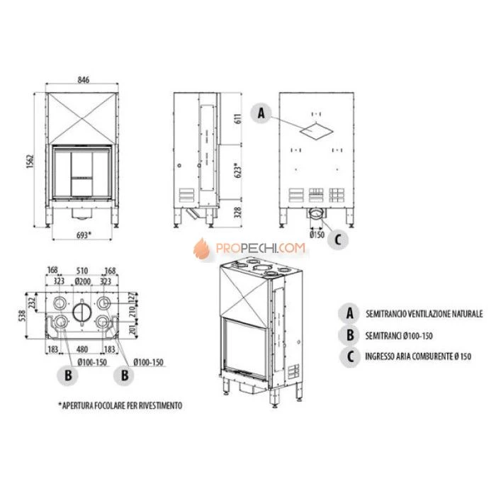 Каминная топка MCZ Plasma 75 Wood