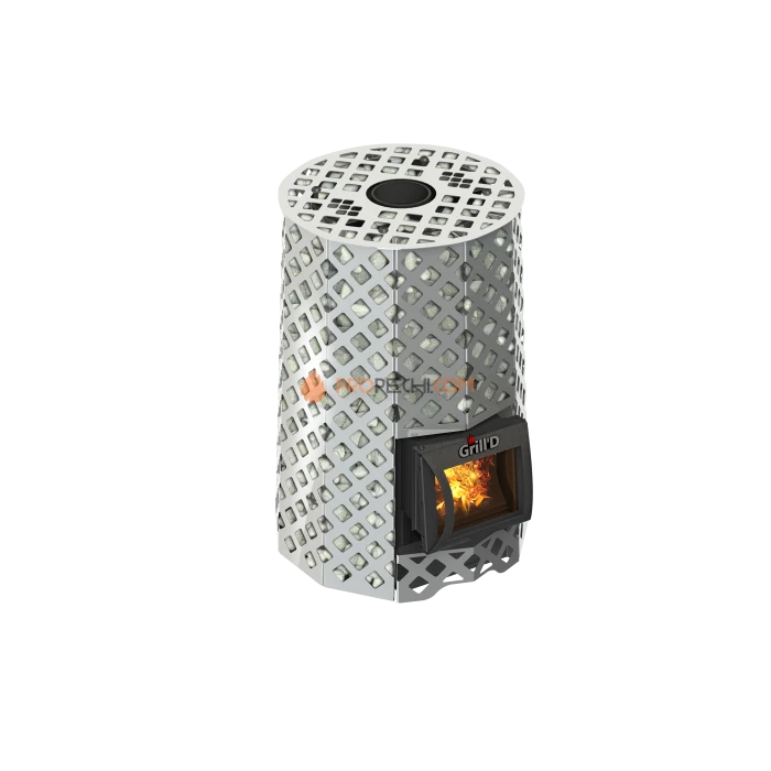 Дровяная печь для бани Grill’D Violet Steel Romb Short (Камень колотый 100 кг)