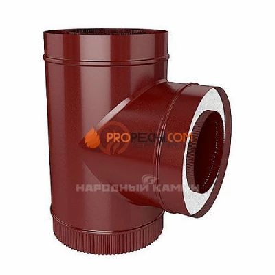 Сэндвич-тройник 130/200 мм. 90" вишневый (3005)