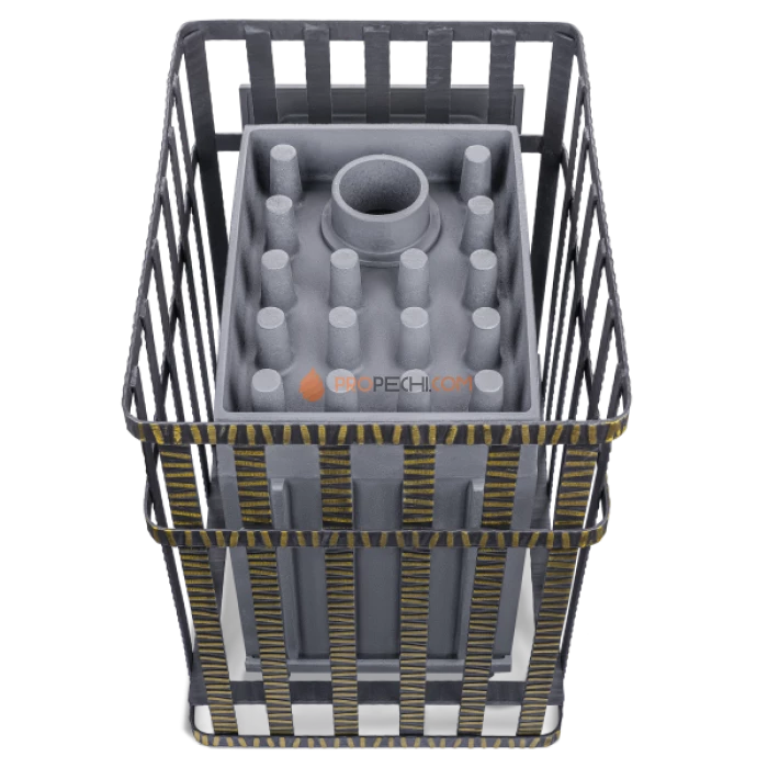 Чугунная печь для бани Гефест Гроза 18М в сетке