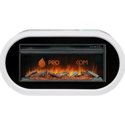 Каминокомплект Royal Flame Ellips - Белый с черным (ширина 1450 мм) с очагом Vision 42 LOG LED