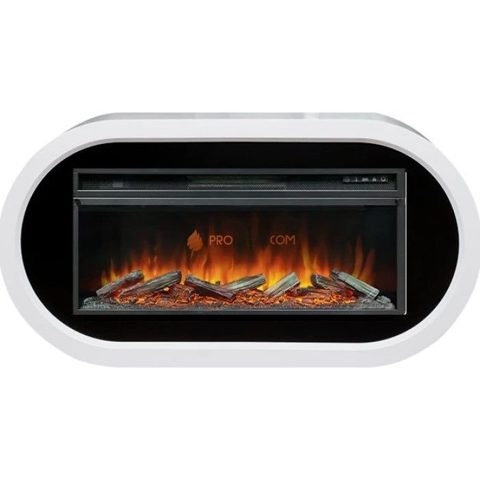 Каминокомплект Royal Flame Ellips - Белый с черным (ширина 1450 мм) с очагом Vision 42 LOG LED