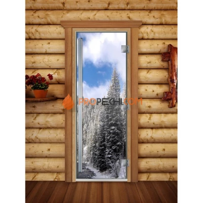 Дверь для бани DoorWood Престиж Фотопечать А095, 2000x800 мм