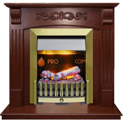 Каминокомплект Dimplex Sorrento угловой - Орех с очагом Danville Antique Brass FB2