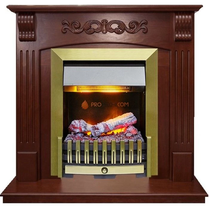 Каминокомплект Dimplex Sorrento угловой - Орех с очагом Danville Antique Brass FB2