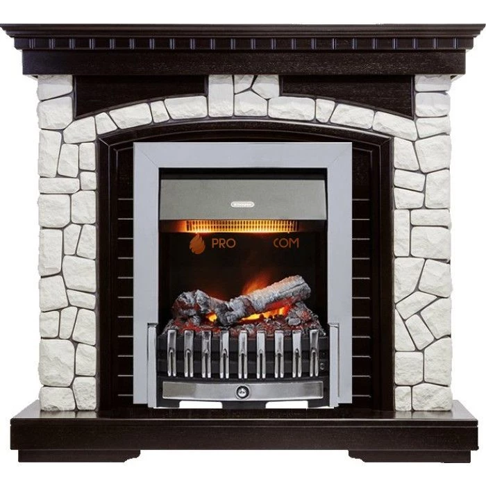 Каминокомплект Dimplex Glasgow - Венге / Белый с очагом Danville Chrome FB2