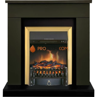 Каминокомплект Royal Flame Bergen (Разборный) - Темная олива (Ширина 900 мм) с очагом Fobos FX Brass