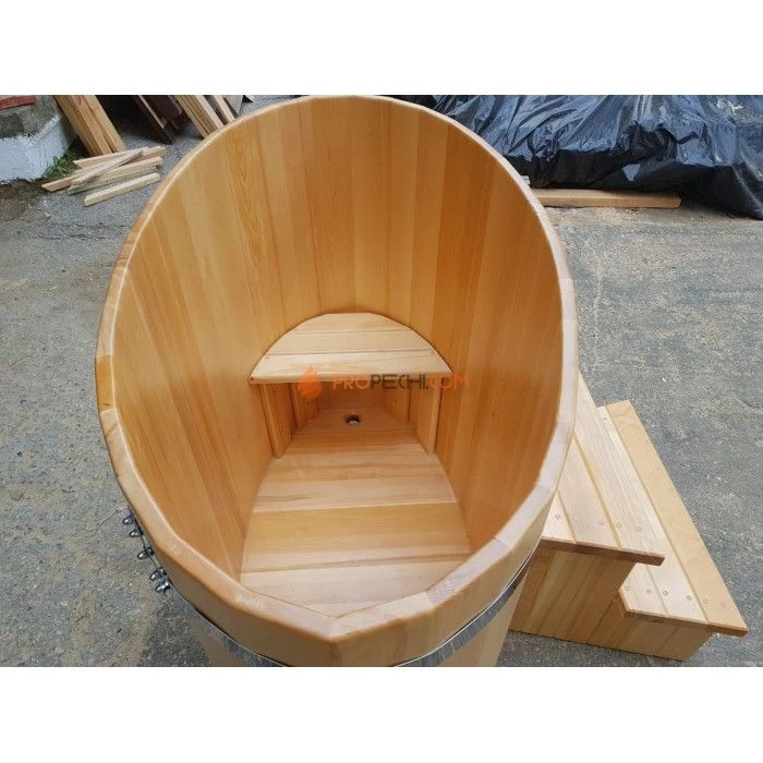 Купель овальная НКЗ из кедра, 115x69x128 см / 25 мм