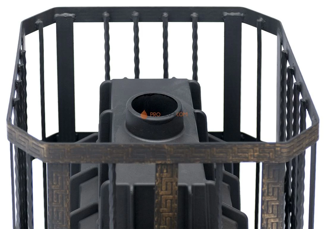 Чугунная банная печь "Сибирь-32" с каминной дверцей