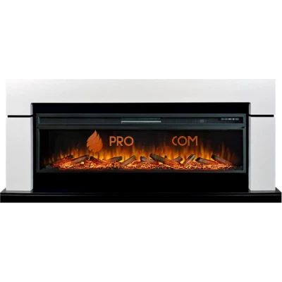 Каминокомплект Royal Flame Lindos 60 - Белый с черным с очагом Vision 60 LOG LED