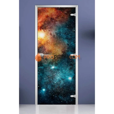 Стеклянная межкомнатная дверь DoorWood с фотопечатью Space-15, 2000х700 мм