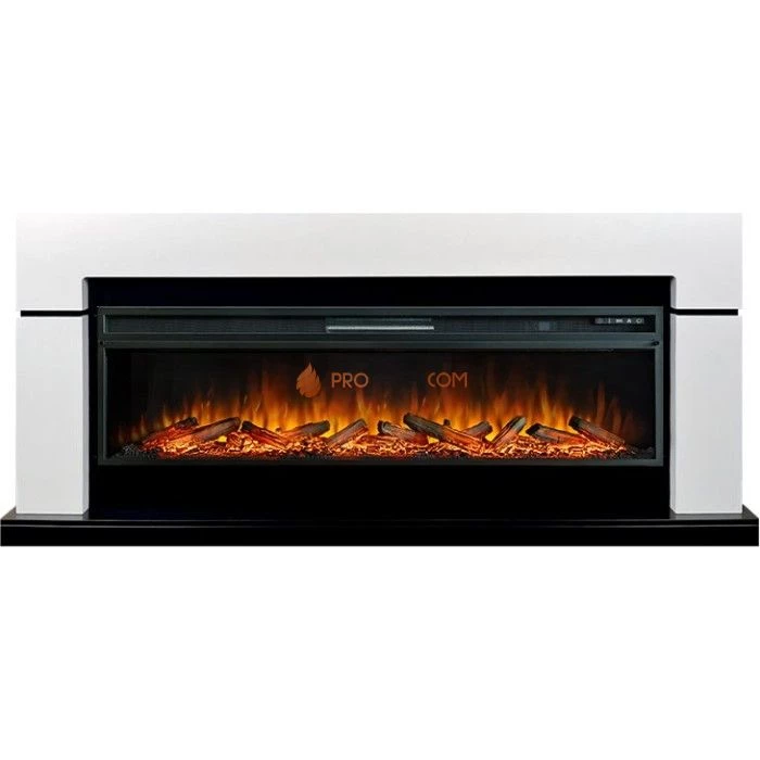 Каминокомплект Royal Flame Lindos 60 - Белый с черным с очагом Vision 60 LOG LED