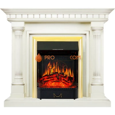 Каминокомплект Royal Flame Dallas - Слоновая кость с патиной с очагом Majestic FX Brass