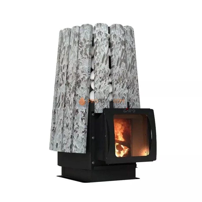 Дровяная банная печь Grill’D Cometa 350 Vega Short Window Max Stone Pro (Серпентинит)