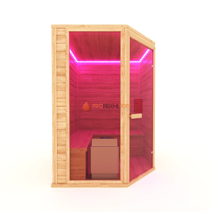 Финская сауна НКЗ 4-местная угловая 200x125x200 см