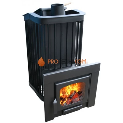 Печь банная Варвара Терма-Каменка панорамная, удлиненная топка