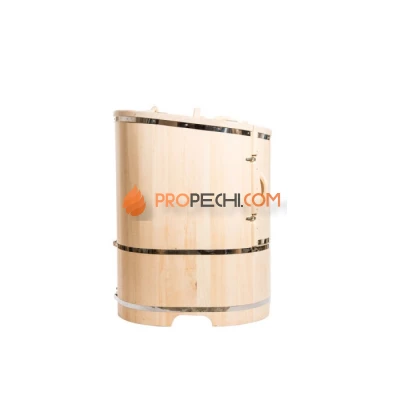 Фитобочка овальная НКЗ PREMIUM из кедра, со скошенной крышкой, 130x78x100 см / 40 мм