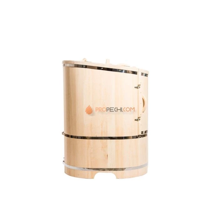 Фитобочка овальная НКЗ PREMIUM из кедра, со скошенной крышкой, 130x78x100 см / 40 мм