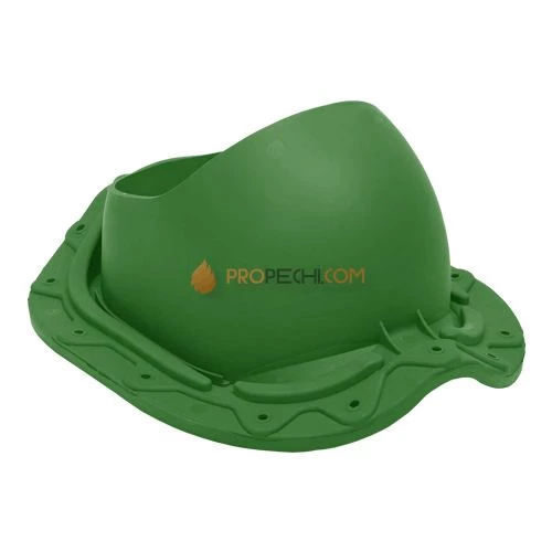 Проходной элемент трубы вентиляции, металлочерепица, зеленый