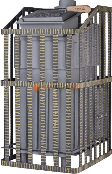 Чугунная банная печь Гроза Ураган 18П в сетке