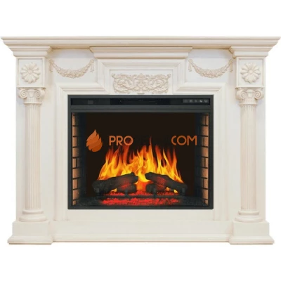 Каминокомплект Royal Flame London - Слоновая кость с патиной с очагом Vision 28 EF LED FX