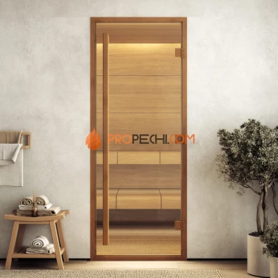 Дверь для хамама DoorWood АРТ Wood 13 Бронза матовая, 2100x900 мм