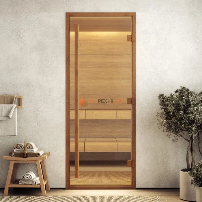 Дверь для хамама DoorWood АРТ Wood 13 Бронза матовая, 2100x900 мм