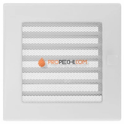 Вентиляционная решетка Kratki 17х17 с жалюзи белая
