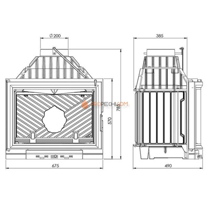Каминная топка KAWMET W10