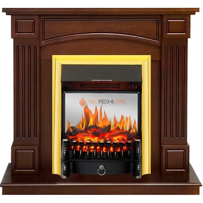 Каминокомплект Royal Flame Boston - Темный дуб (Высота 925см) с очагом Fobos FX M Brass