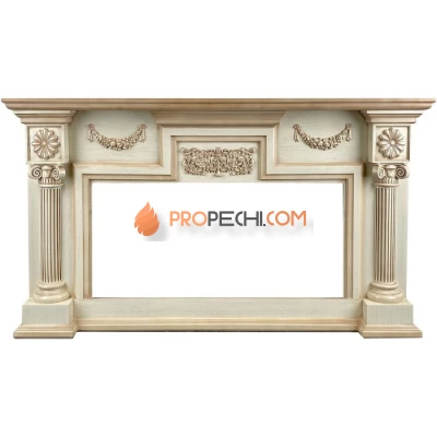 Портал Royal Flame London - Слоновая кость с патиной (Ширина 1490 мм)