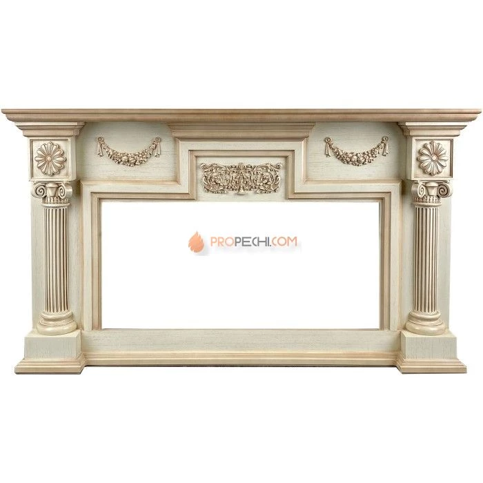 Портал Royal Flame London - Слоновая кость с патиной (Ширина 1490 мм)