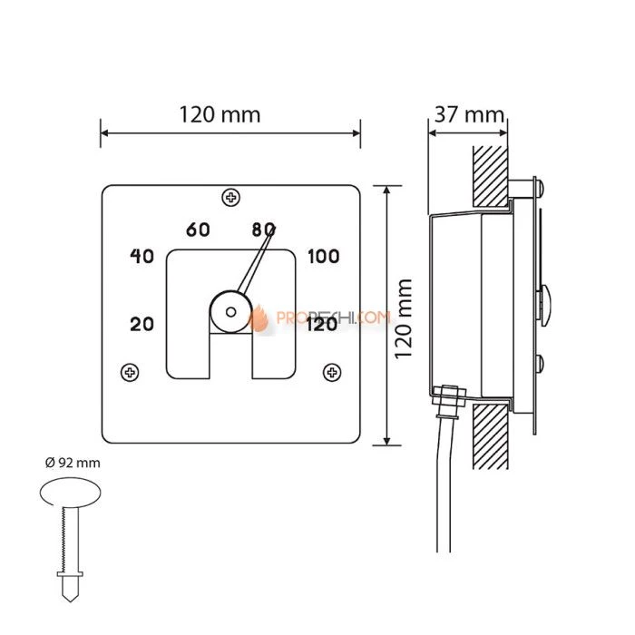 Термометр для сауны Cariitti SQ, белый