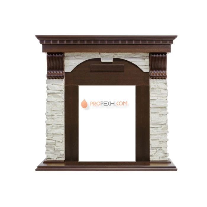 Каминокомплект Royal Flame Dublin угловой - Темный дуб / Сланец белый с очагом Majestic FX Black