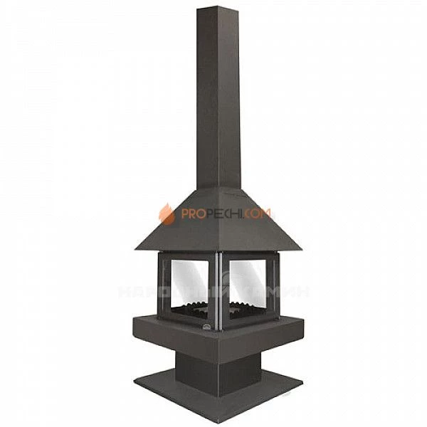 Печь-камин Бавария Эклипс островной 4D графит