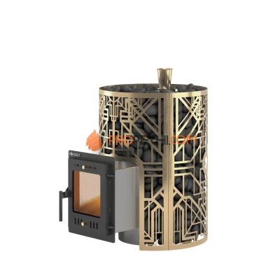 Дровяная печь для бани Эверест Steam Master GALAXY 18 INOX (210М) GOLD