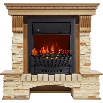 Каминокомплект Royal Flame Pierre Luxe - Дуб / Сланец с очагом Aspen Black